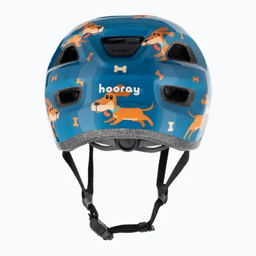 Kask rowerowy dziecięcy MET Hooray blue teckel glossy
