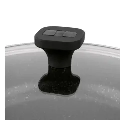 Patelnia na indukcję marmurowa z pokrywką krótkie uchwyty Starke Pro Ochre 28 cm