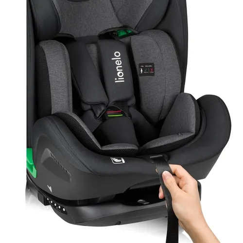 Fotelik samochodowy LIONELO Harper i-Size 76-150 cm (9-36 kg) Czarno-szary