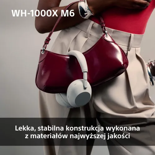 Słuchawki bezprzewodowe Sony WH-1000XM6 ANC Nauszne Bluetooth 5.3 Srebrny
