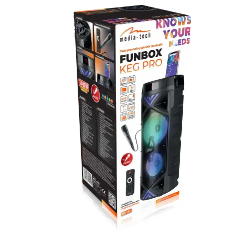 Głośnik Bluetooth Media-Tech FUNBOX KEG PRO MT3182 50W Radio FM Czarny