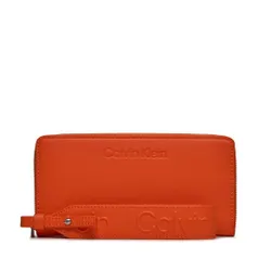 Большой женский кошелек Calvin Klein Gracie Wallet с ремешком Lg K60k611388 Flame SA3