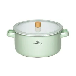 Garnek GERLACH Natur Enamel 24 cm Zielony