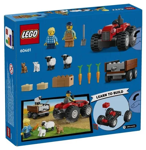 LEGO City 60461 Czerwony traktor z przyczepą i owcą