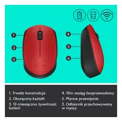 Myszka Logitech M171 Czerwony