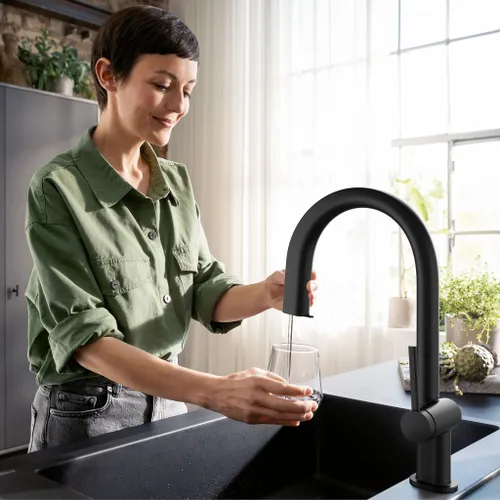 Bateria HANSGROHE Aqittura M91 76836670 z filtrem Czarny mat