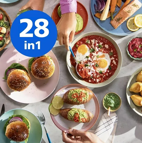 Air Fryer Frytkownica beztłuszczowa Philips NA565/02 Ovi Ultra Megabasket z funkcją Steamfry, pary, auto czyszczenie