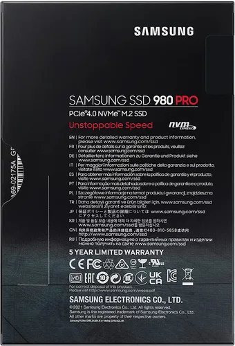 1 ТБ Внутренний SSD диск Samsung 980 PRO M.2 PCI-E 4.0 (MZ-V8P1T0BW)