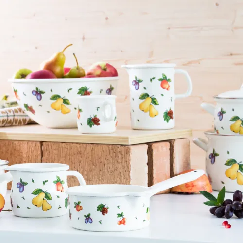 RIESS Country Fruit Garden 2,5 l - garnek emaliowany z pokrywką