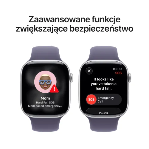 Apple Watch Series 11 GPS + Cellular 42mm z aluminium Srebrny Pasek sportowy Mleczny fiolet M/L