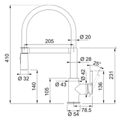 Bateria FRANKE Lina Semi-Pro 115.0725.838 Czarny mat