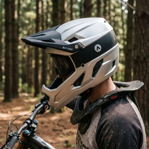 Kask rowerowy ATTABO State 1.0 full face srebrny