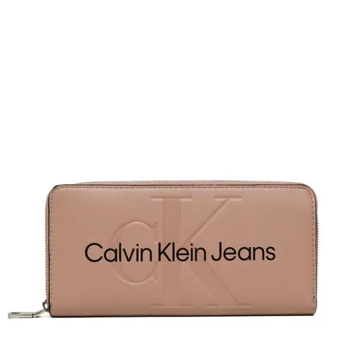 Büyük Kadın Cüzdan Calvin Klein Kot Pantolonları Mono Etrafında Şekillendirilmiş Zip K60k610358 TQU