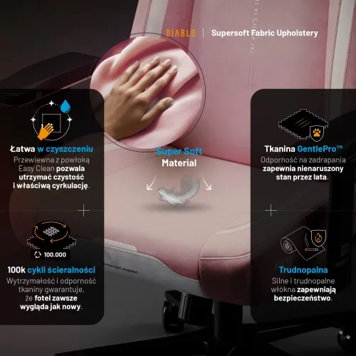Fotel Diablo Chairs X.Eye Prime, Normal Size, Akira Pink Gamingowy do 140kg Różowy