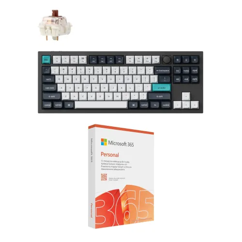 Klawiatura KEYCHRON Q3 Max Wireless Switch Gateron Jupiter Brown Czarno-biało-niebieski + Program MICROSOFT 365 Personal