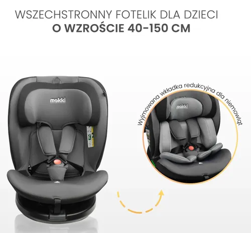 Автокресло Caretero Mokki I-Size, 40-150 cm, 0-36 kg, черно-розовый