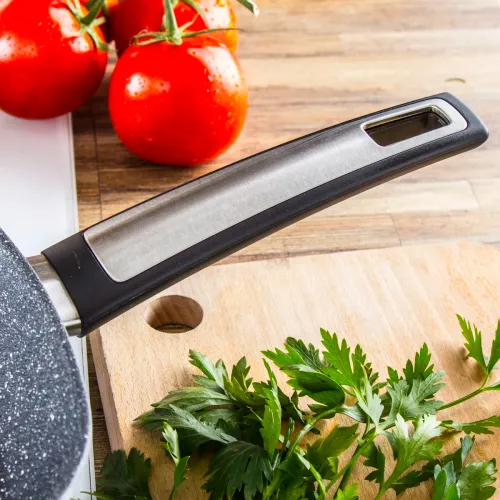 TESCOMA i-Premium Stone kwadrat 26 x 26 cm - patelnia grillowa mineralna nieprzywierająca