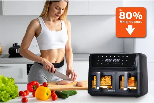 Air Fryer Frytkownica beztłuszczowa ELDOM FR220 Dualo 11l z podwójnym koszem i okienkiem do obserwacji postępów gotowania