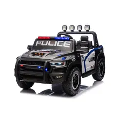 Auto Na Akumulator Dla Dzieci Dodge Ram Policja Zb629-F 4X4 LED Eva Skóra