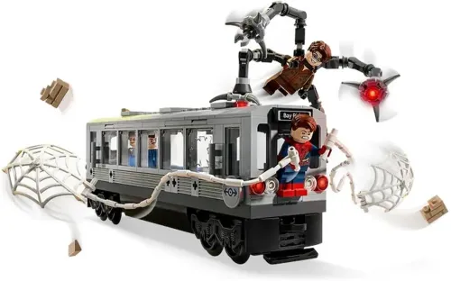 LEGO Marvel 76321 Spider-Man kontra Doc Ock — scena w metrze