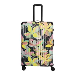 Большой жесткий чемодан Travelite Cruise Trolley L Print - yellow orchid