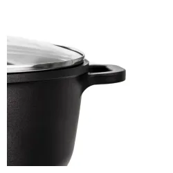 Garnek aluminiowy z pokrywką GRANDE CZARNY 7 l