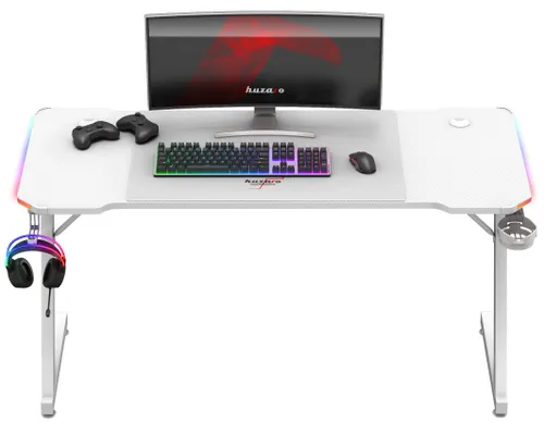 Biurko gamingowe HUZARO Hero 3.3 RGB Biały