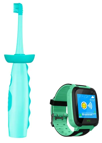 Szczoteczka soniczna VITAMMY Dino Zielony + zegarek VITAMMY Smart Kid Zielony