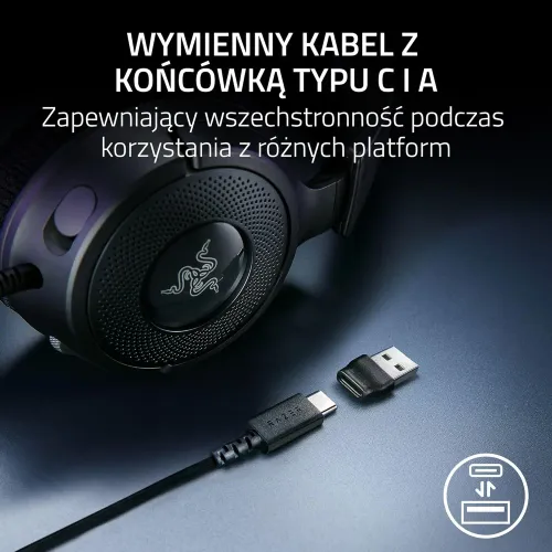 Słuchawki przewodowe z mikrofonem Razer Kraken V4 X Nauszne Czarny