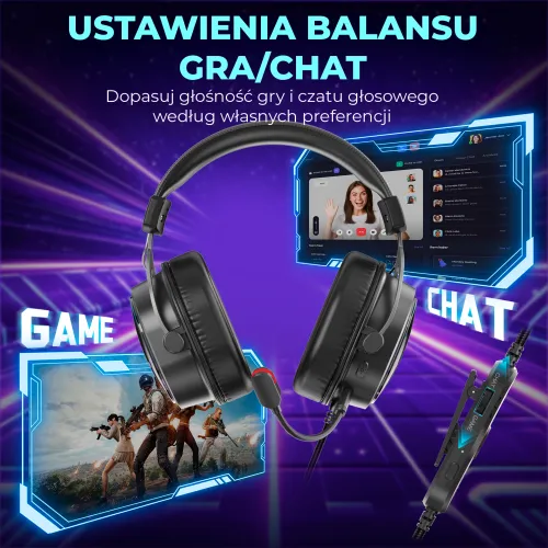 Słuchawki przewodowe z mikrofonem Fifine AmpliGame H16 Nauszne Czarny
