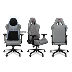 Fotel YUMISU 2050 Magnetic Jasnoszaro-czerwony