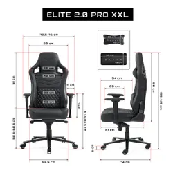 Fotel GAMVIS Elite 2.0 Pro XXL Czarny (czarne elementy)