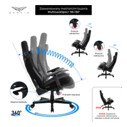 Fotel GAMVIS Elite 2.0 Pro XXL Czarny (złote elementy)
