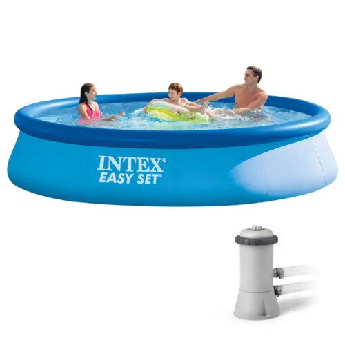 Basen ogrodowy rozporowy z pompą i wyłącznikiem różnicowym Easy Set 366x76 cm INTEX 28132GN