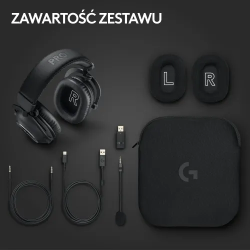 Słuchawki bezprzewodowe z mikrofonem Logitech G Pro X2 Lightspeed Nauszne Czarny + Stojak