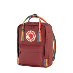 Fjallraven Kanken Gökkuşağı Mini-Öküz Kırmızı Sırt Çantası / gökkuşağı deseni