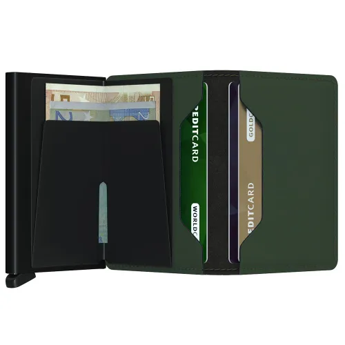 RFID Cüzdan Koruma Slimwallet Mat Gizli-Yeşil / Siyah