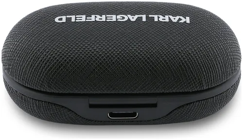 Słuchawki dokanałowe KARL LAGERFELD Saffiano Logo ENC Czarny