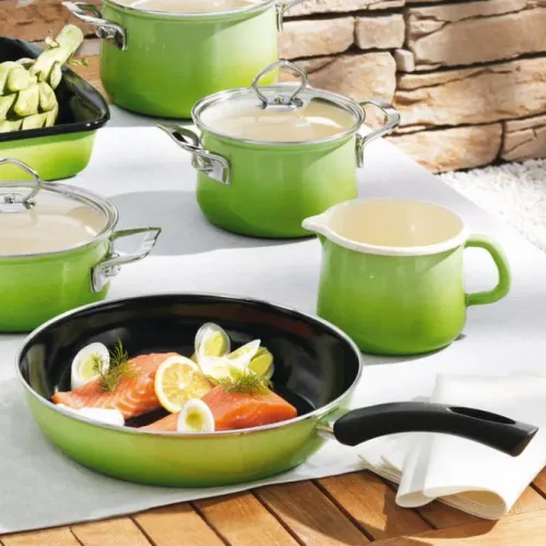 RIESS Nouvelle Smaragd 1 l - garnek emaliowany z pokrywką