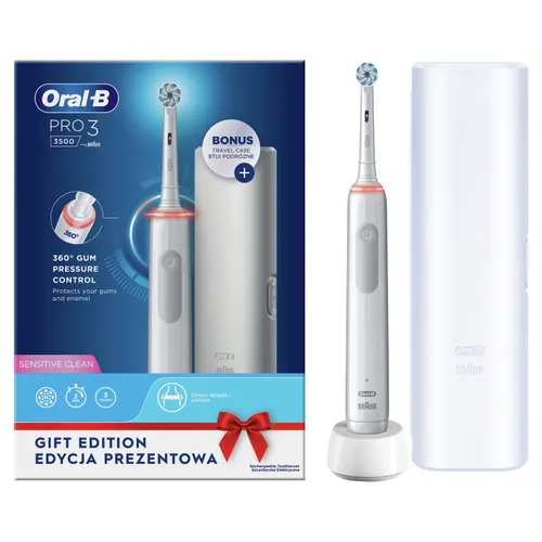 Ротационная зубная щетка Oral-B Pro3 3500 WH Sens + чехол