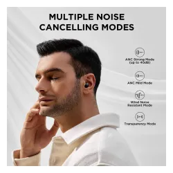 Słuchawki bezprzewodowe 1More ComfoBuds Mini, ANC Dokanałowe Bluetooth 5.2 Czarny