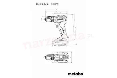 Metabo BS 18 L BL Q 2x2 tornavida matkabı. 0Ah