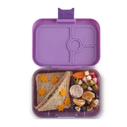 Yumbox Panino Okulu için dikdörtgen öğle yemeği kutusu-dreamy mor / panda tepsisi