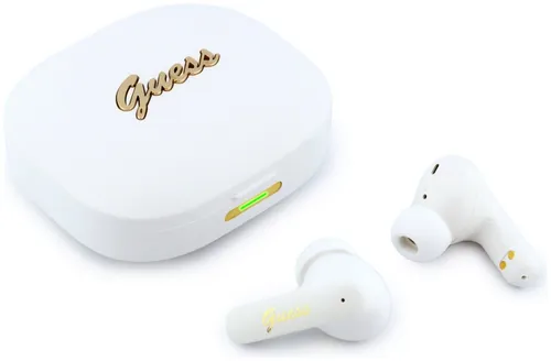 Słuchawki douszne GUESS Script Metal Logo Biały z tłumaczem