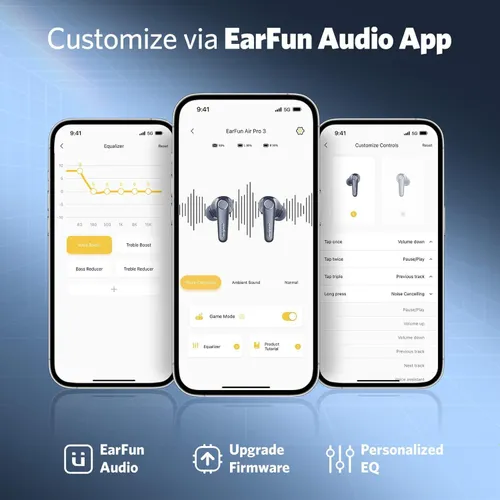 Słuchawki bezprzewodowe Earfun Air Pro 3 Dokanałowe Bluetooth 5.3 Różowy