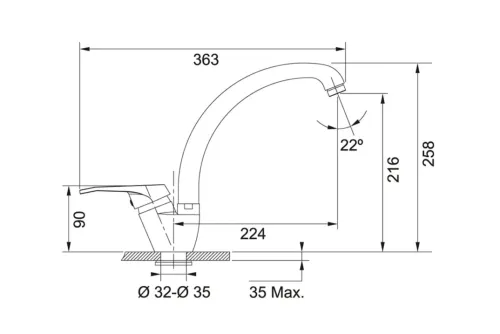 Bateria Franke 115.0622.963 Granitowy Onyx