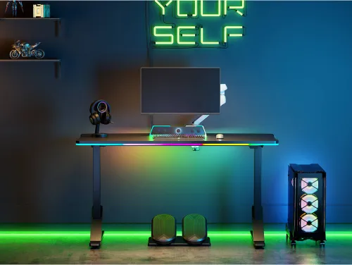 Biurko gamingowe ULTRADESK Iron RGB Czarny