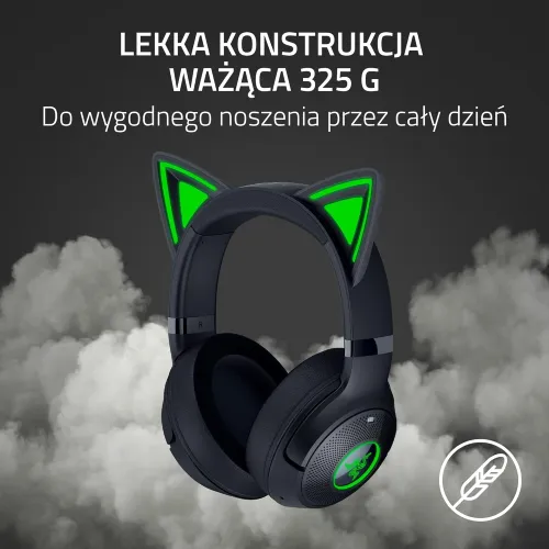 Słuchawki bezprzewodowe z mikrofonem Razer Kraken Kitty V2 BT Black Nauszne Czarny