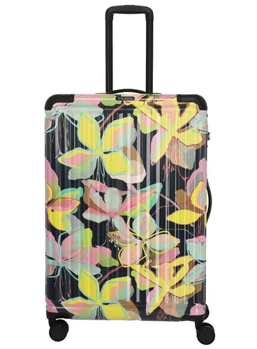 Большой жесткий чемодан Travelite Cruise Trolley L Print - yellow orchid