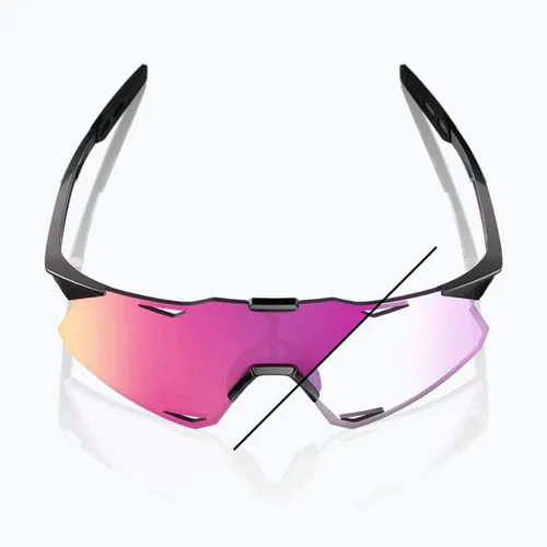 Okulary przeciwsłoneczne 100% Hypercraft gloss black/photochromic purple mirror